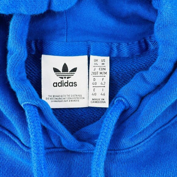 Adidas Womens Blue/Black/Pink Colorblock Hoodie Size 2XOT Cotton/Elastane - Picture 2 of 6